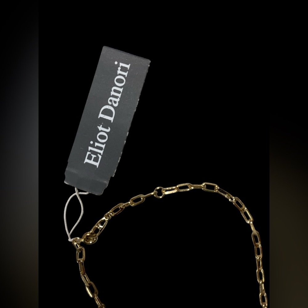 NWT Eliot Danori Gold Necklace 18 w/ 6 rectangle CZ Accents (18” w 2” in stones) - Picture 4 of 8
